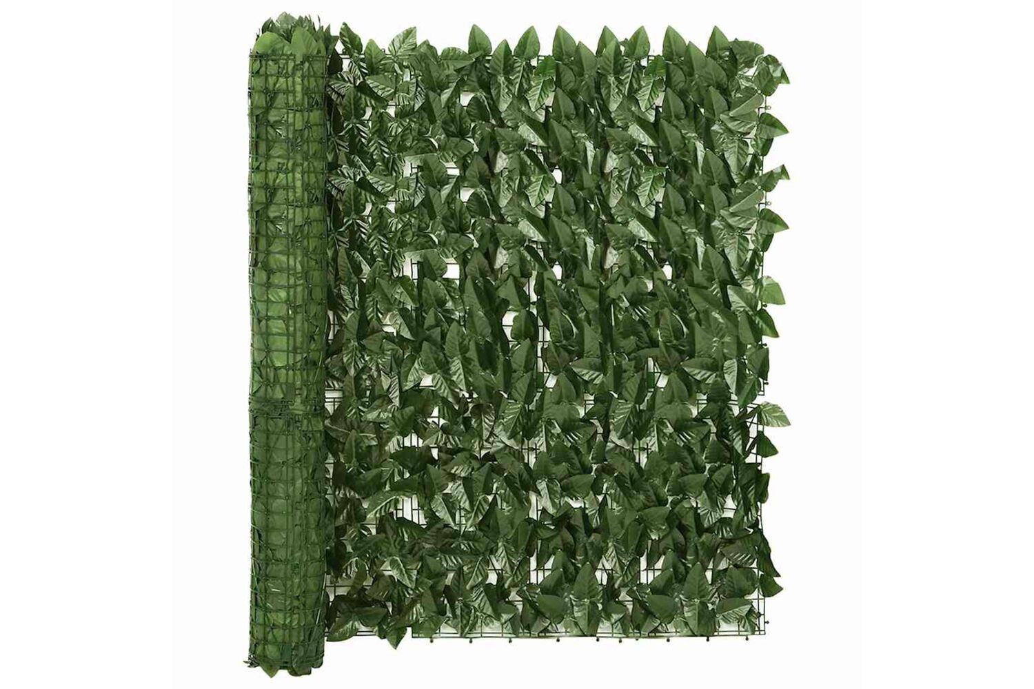vidaXL 315487 Balcony Screen With Dark Green Leaves 300x100cm