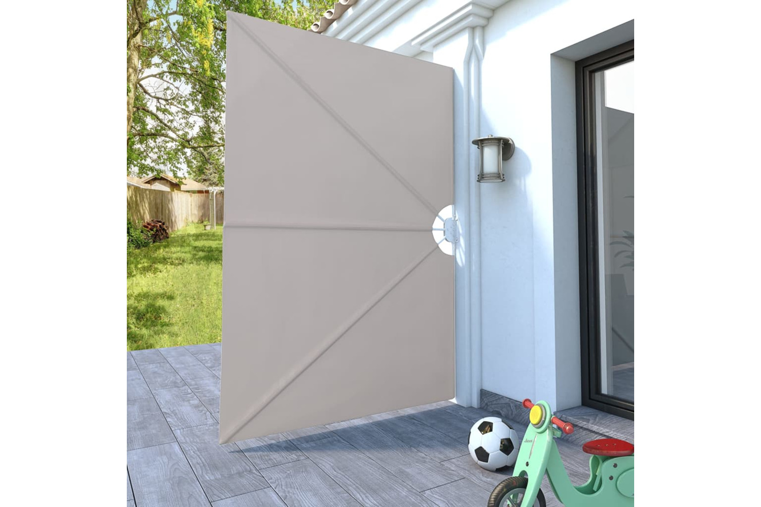 vidaXL 44567 Collapsible Terrace Side Awning Cream 240x160cm