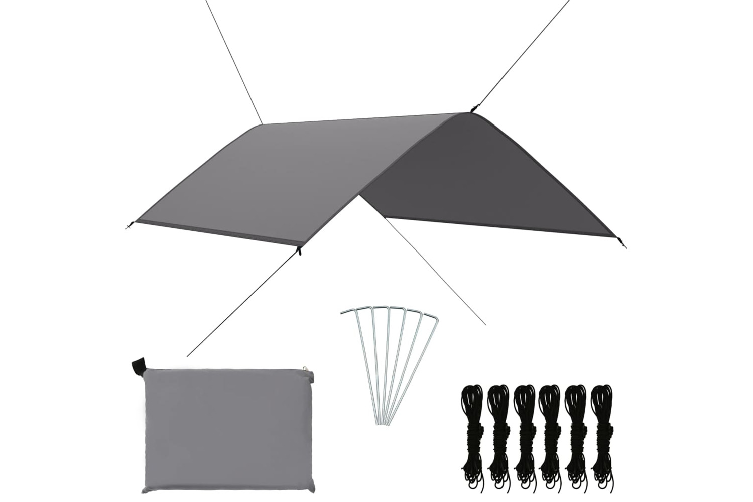 vidaXL 93058 Outdoor Tarp 3x2 M Grey