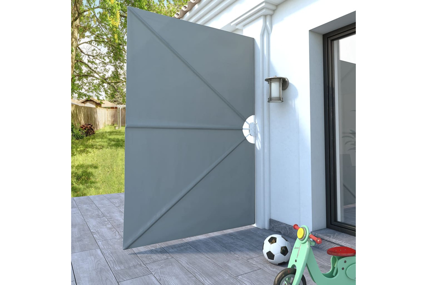 vidaXL 44563 Collapsible Terrace Side Awning Grey 240x160cm