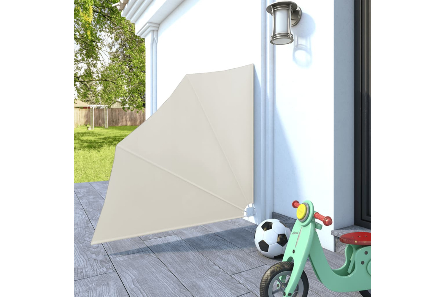 vidaXL 41578 Collapsible Balcony Side Awning Cream 140x140cm