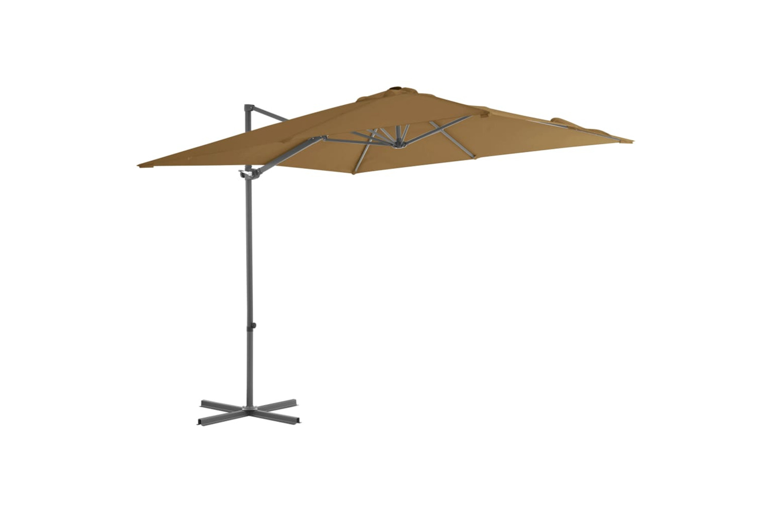 vidaXL 44627 Cantilever Umbrella With Steel Pole Taupe 250x250cm