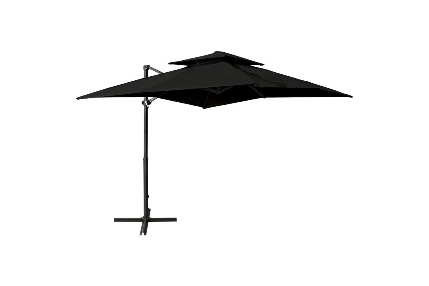 vidaXL 312356 Cantilever Umbrella With Double Top 250x250cm Black