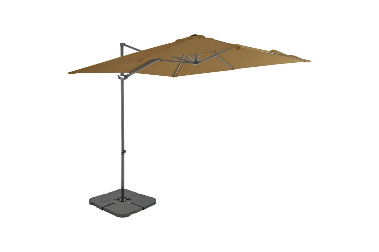 Vidaxl 276338 Outdoor Umbrella With Portable Base Taupe