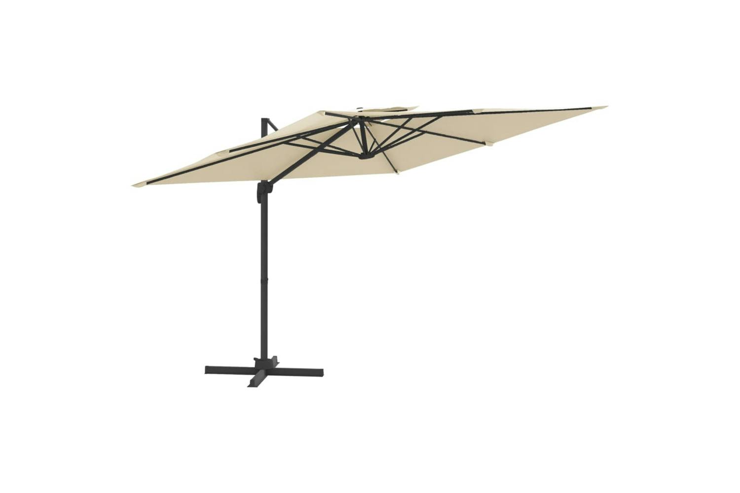 Vidaxl 319944 Double Top Cantilever Umbrella Sand White 400x300 Cm