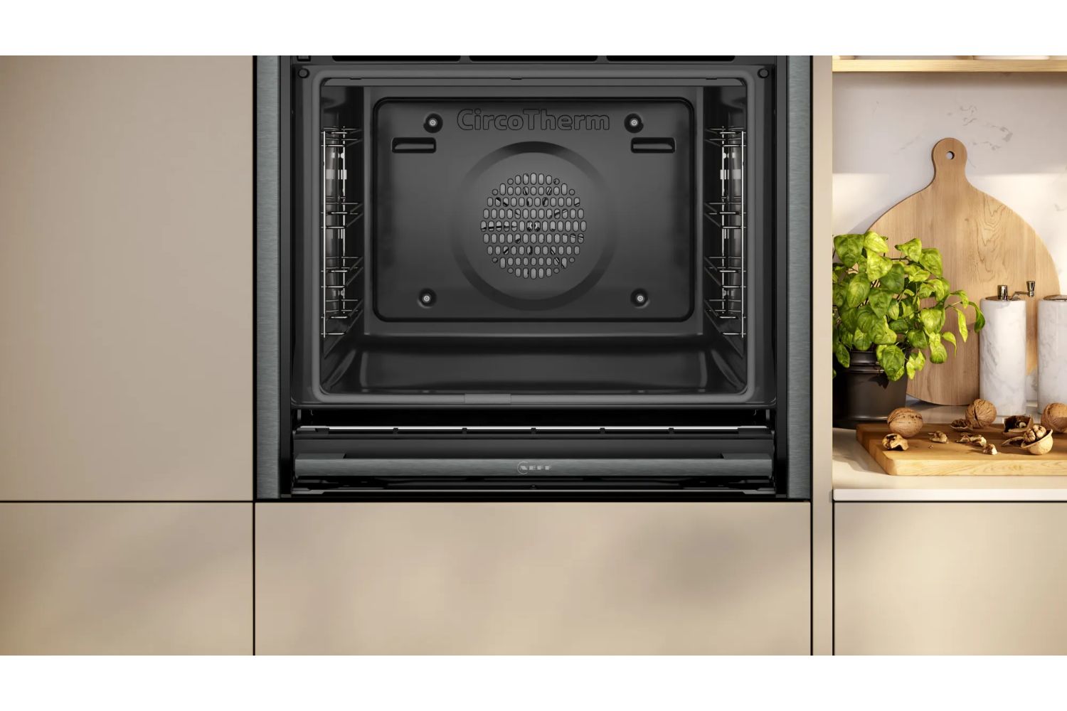 Electric oven slide on sale and hide