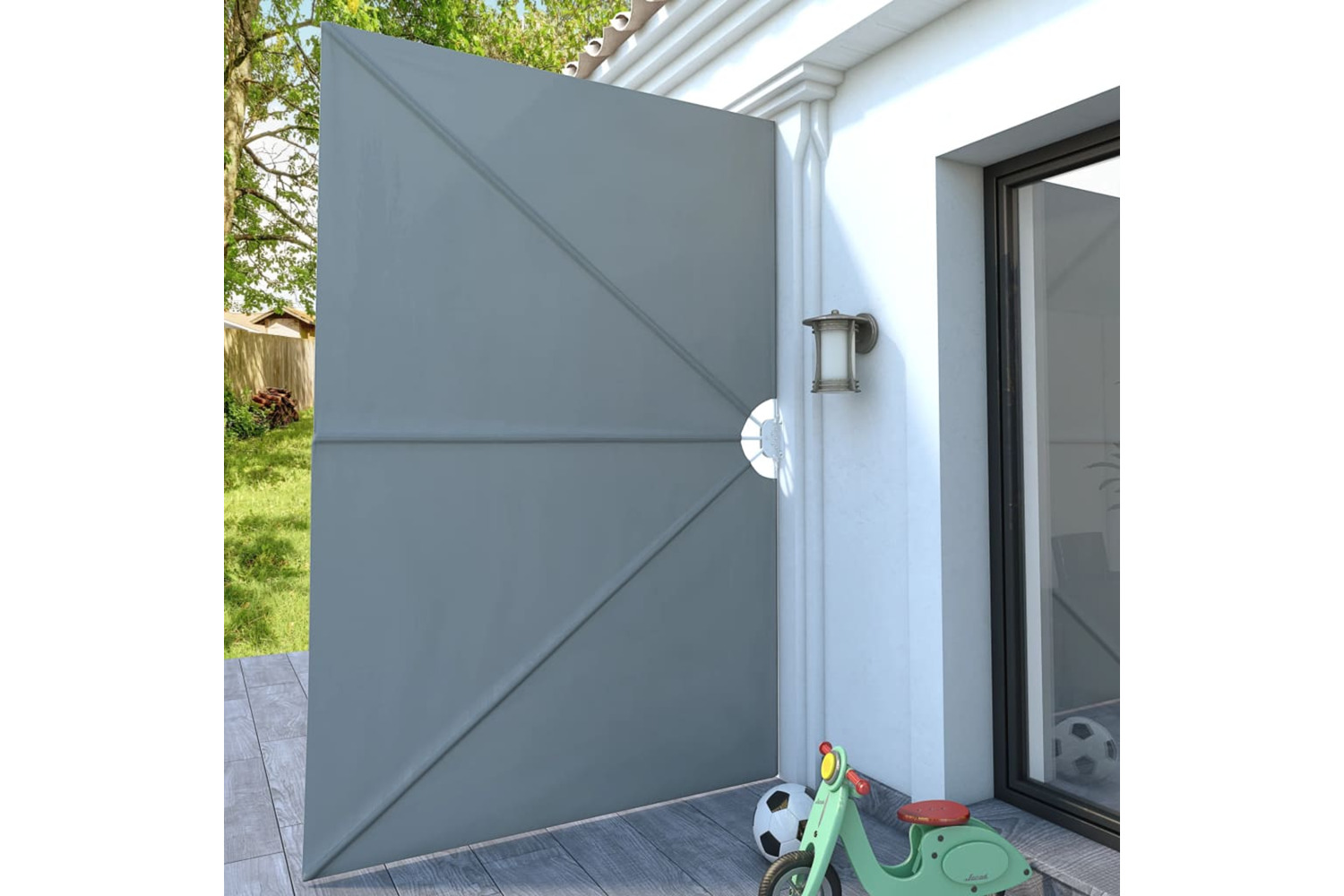 vidaXL 44565 Collapsible Terrace Side Awning Grey 300x200cm