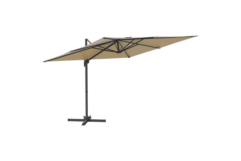 Vidaxl 319930 Led Cantilever Umbrella Taupe 400x300 Cm