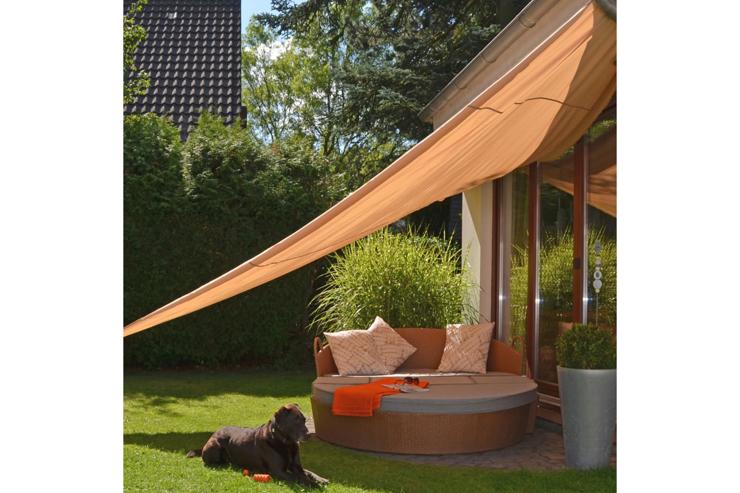 Hi Sunshade Sail Triangular 5x5x5 M Beige