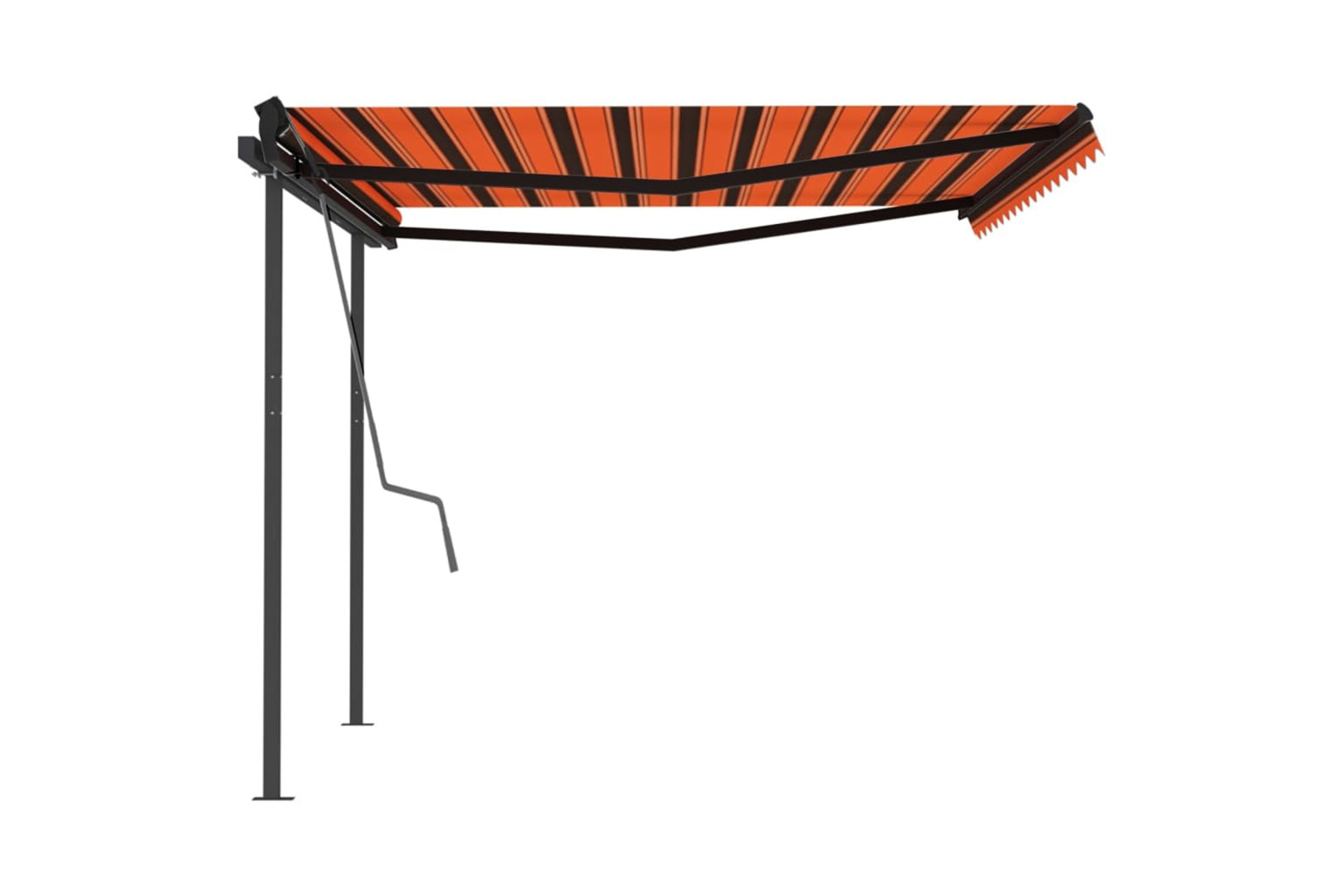 vidaXL 3070220 Manual Retractable Awning With Posts 4x3.5 M Orange And Brown