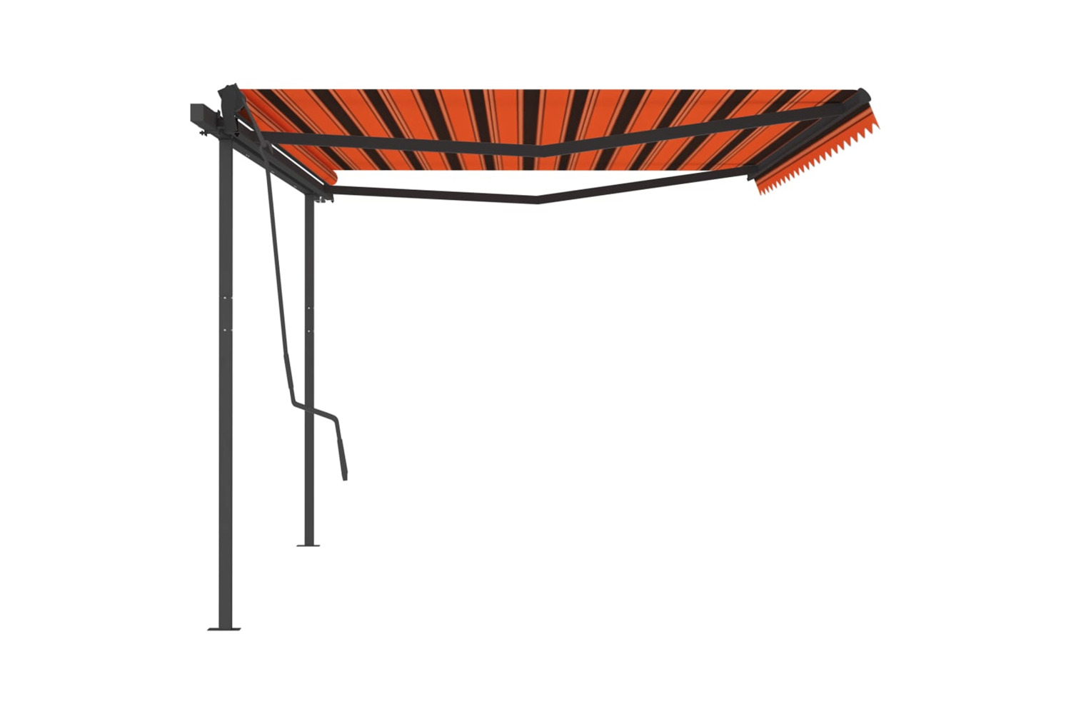 vidaXL 3070260 Manual Retractable Awning With Posts 5x3.5 M Orange And Brown