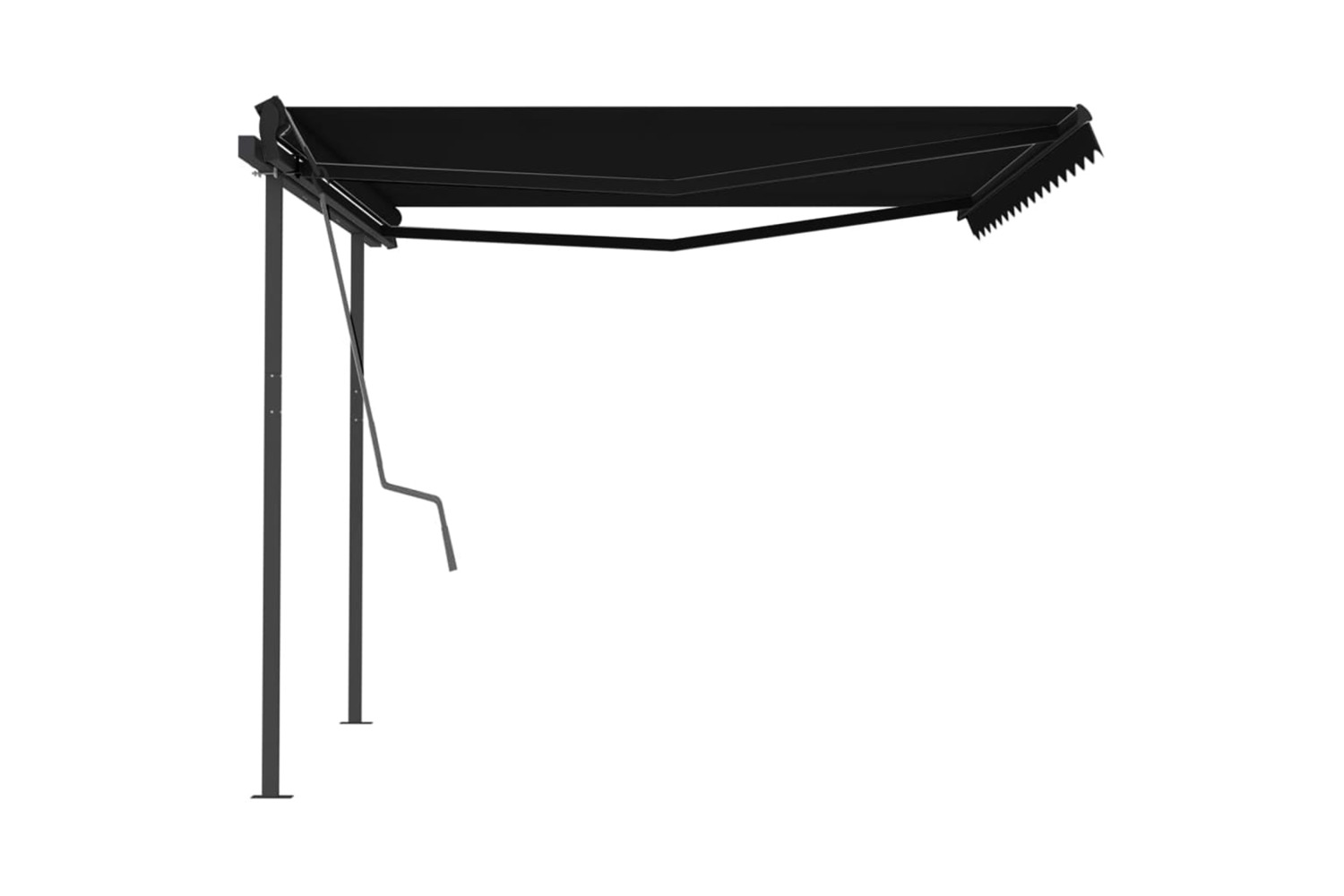 vidaXL 3070219 Manual Retractable Awning With Posts 4x3.5 M Anthracite