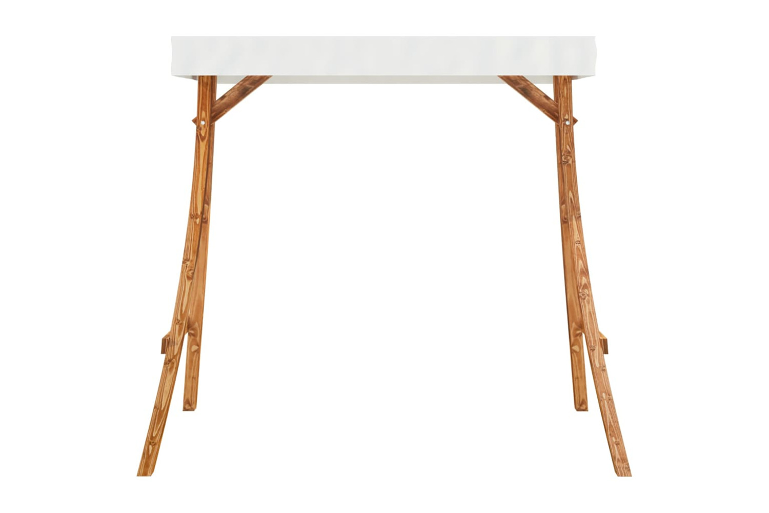 vidaXL 313937 Swing Frame With Cream Roof Solid Bent Wood With Teak Finish