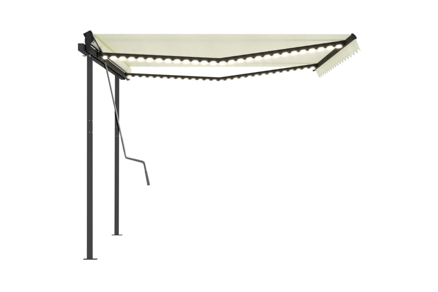 vidaXL 3070224 Manual Retractable Awning With Led 4x3.5 M Anthracite