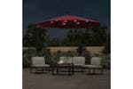 Vidaxl 313780 Cantilever Umbrella With Led Lights And Steel Pole Wine Red