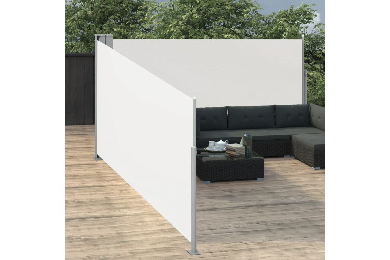 vidaXL 48485 Retractable Side Awning Cream 140x1000cm