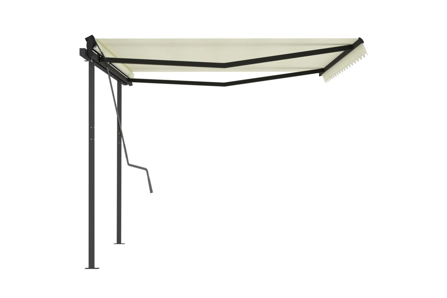 vidaXL 3070217 Manual Retractable Awning With Posts 4x3.5 M Cream