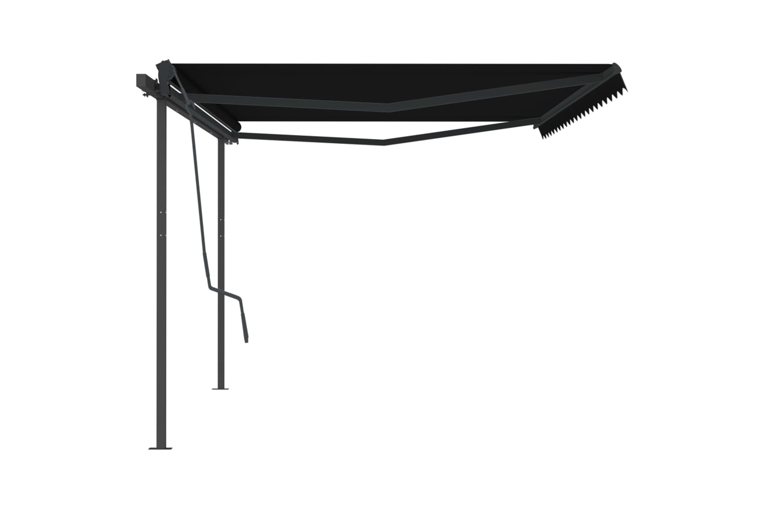 vidaXL 3070259 Manual Retractable Awning With Posts 5x3.5 M Anthracite