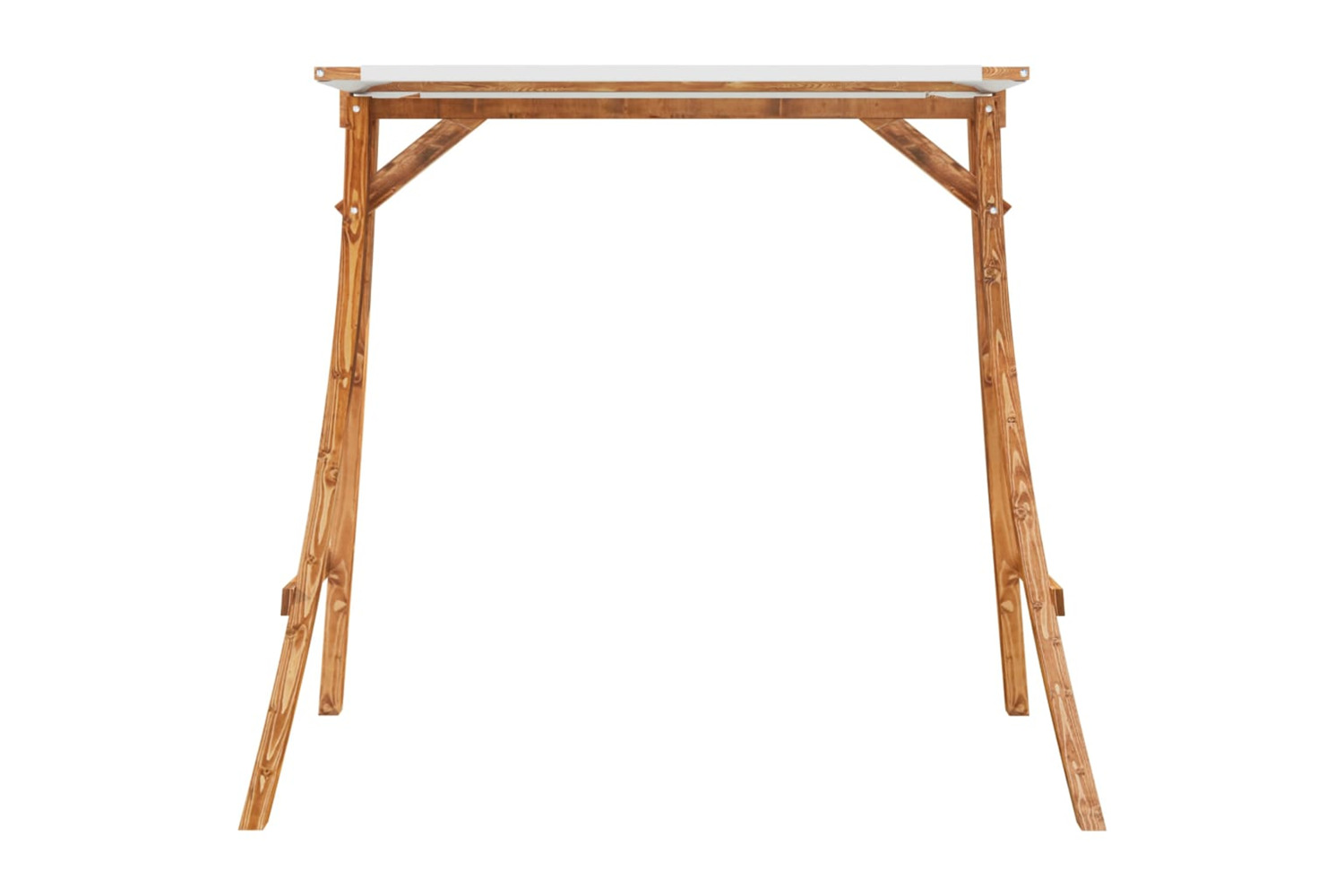 vidaXL 313935 Swing Frame With Cream Roof Solid Bent Wood With Teak Finish