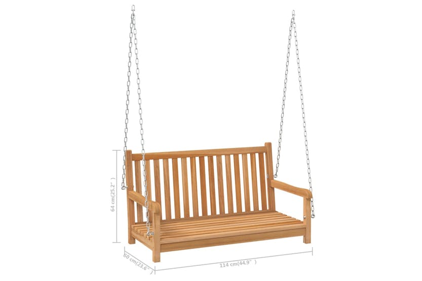 Vidaxl 316628 Swing Bench Solid Teak Wood 114x60x64 Cm