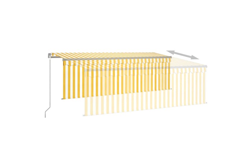 Vidaxl 3069438 Manual Retractable Awning With Blind 4.5x3m Yellow&white