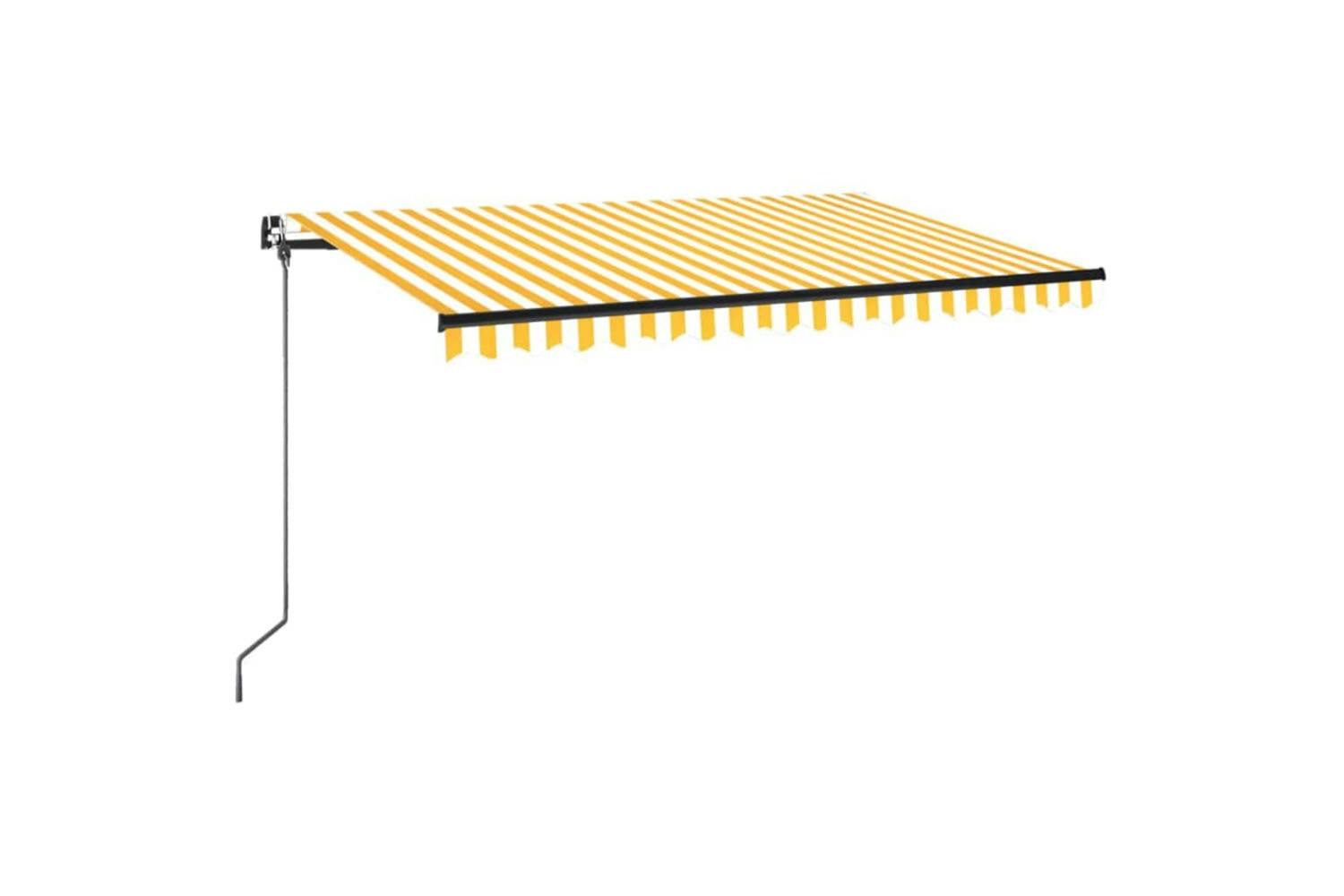 Vidaxl 3069178 Manual Retractable Awning 400x350 Cm Yellow And White