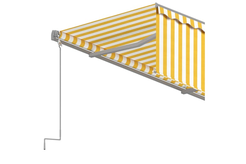 Vidaxl 3069438 Manual Retractable Awning With Blind 4.5x3m Yellow&white