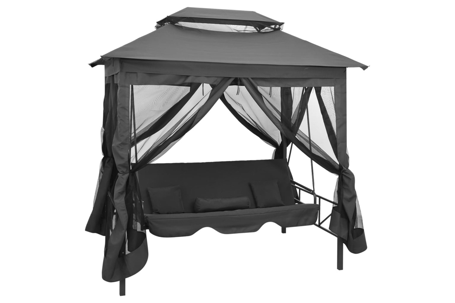 vidaXL 45073 Outdoor Swing Chair With Canopy Anthracite 220x160x240cm Steel