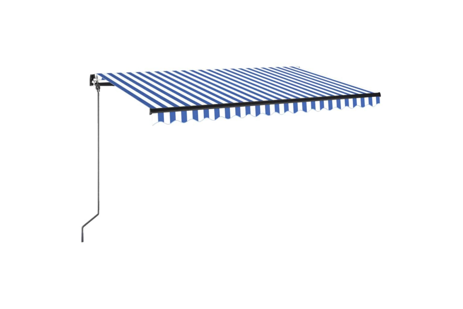 vidaXL 3069181 Manual Retractable Awning With Led 400x350cm Blue And White