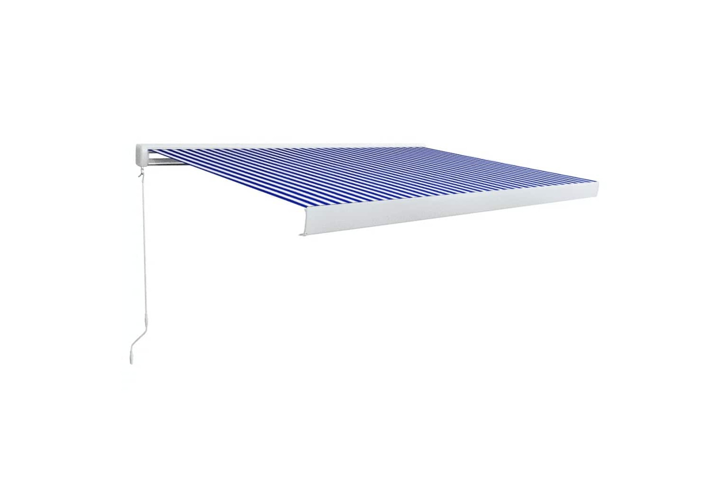 Vidaxl Manual Cassette Awning 350x250 Cm Blue And White