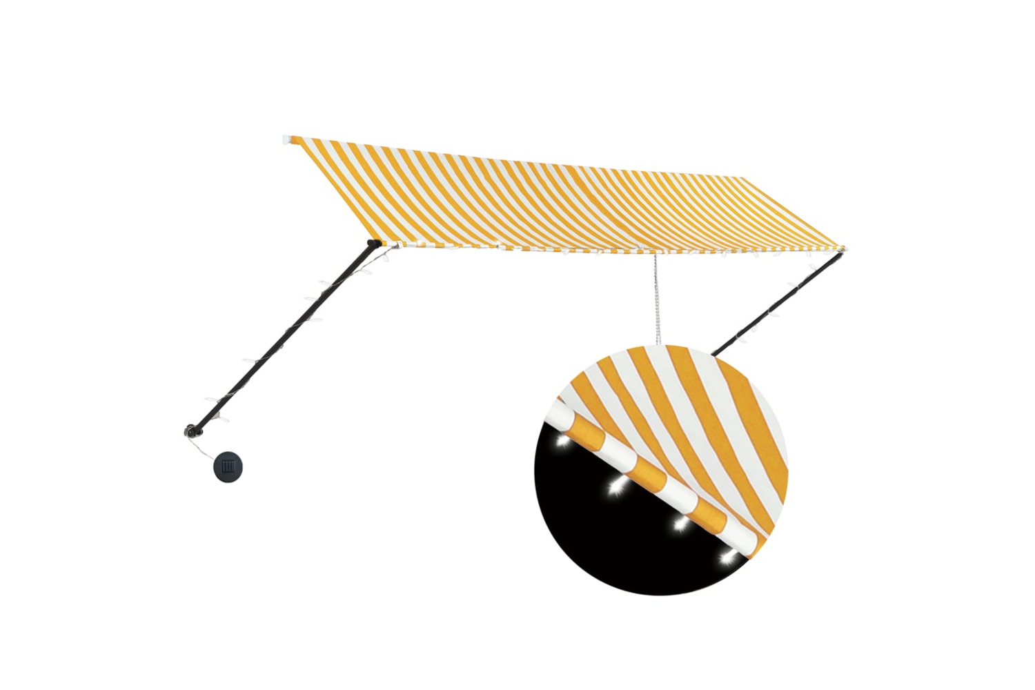 vidaXL 145913 Retractable Awning With Led 400x150cm Yellow And White