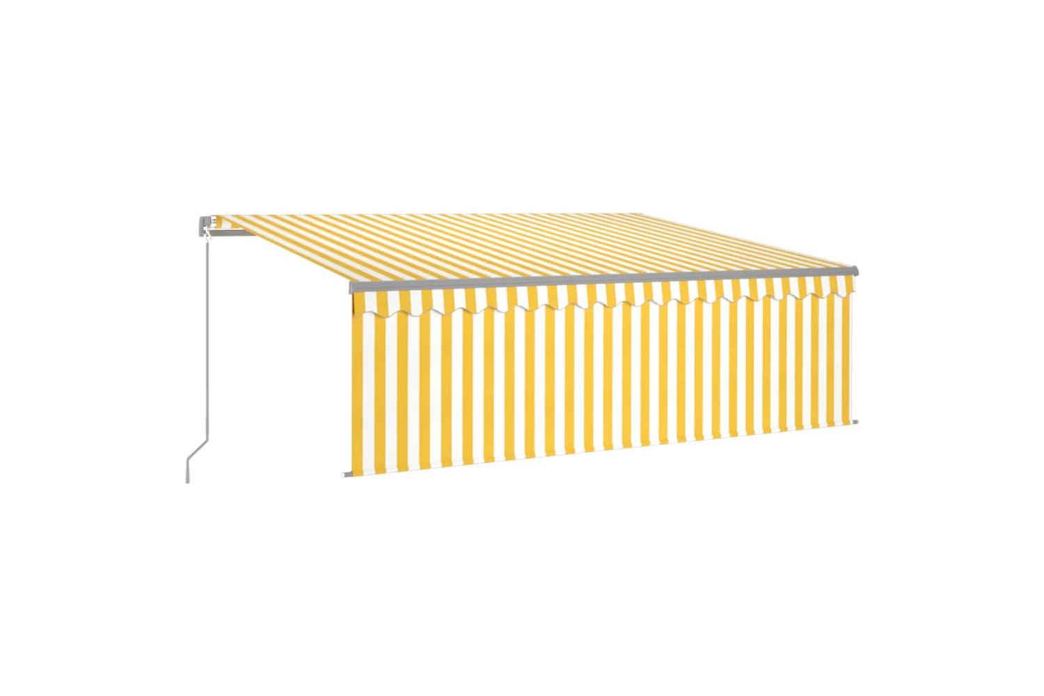 Vidaxl Manual Retractable Awning With Blind&led 4.5x3m Yellow&white