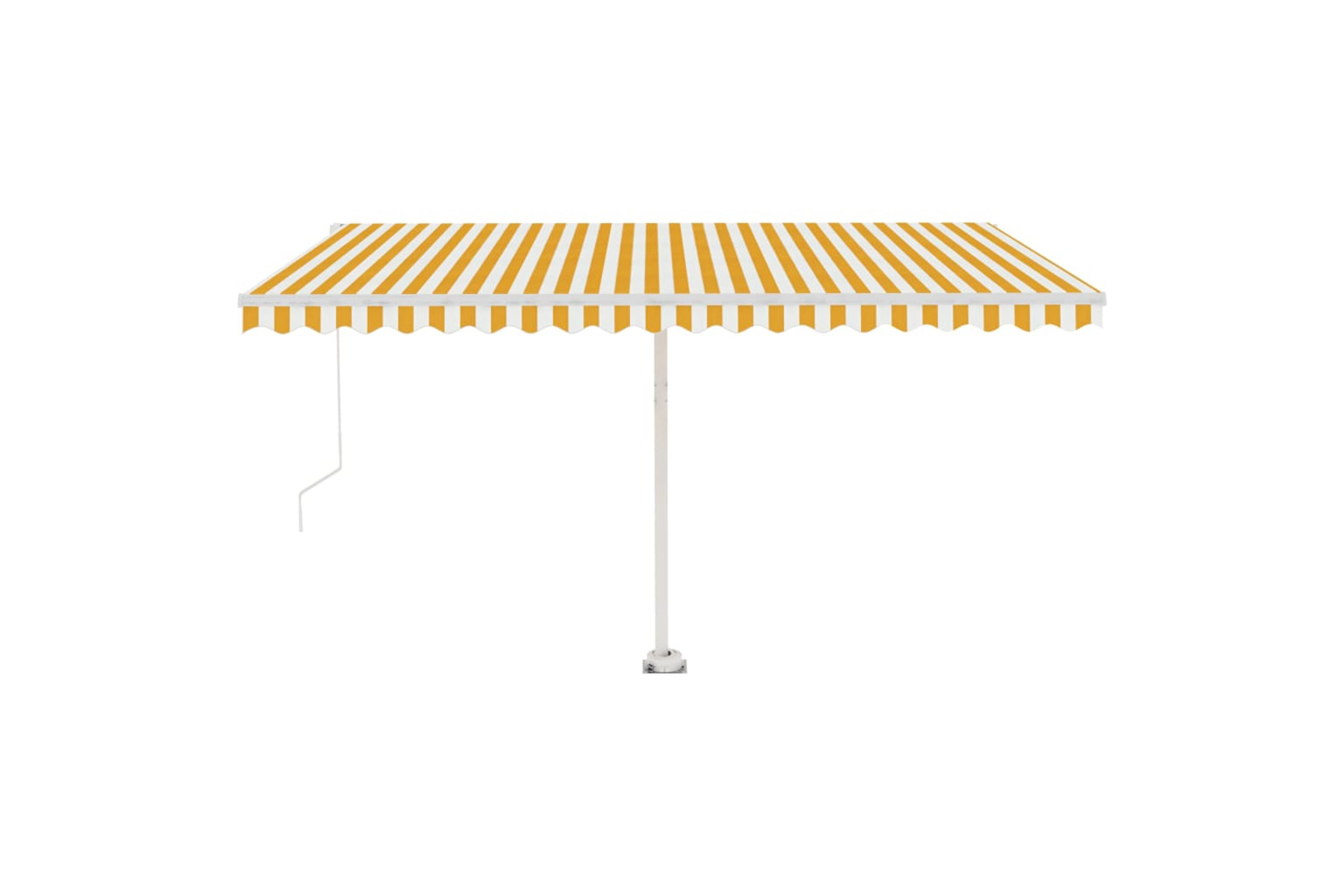 vidaXL 3069618 Freestanding Manual Retractable Awning 400x350cm Yellow/white