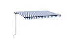 Vidaxl 3069176 Manual Retractable Awning 400x350 Cm Blue And White
