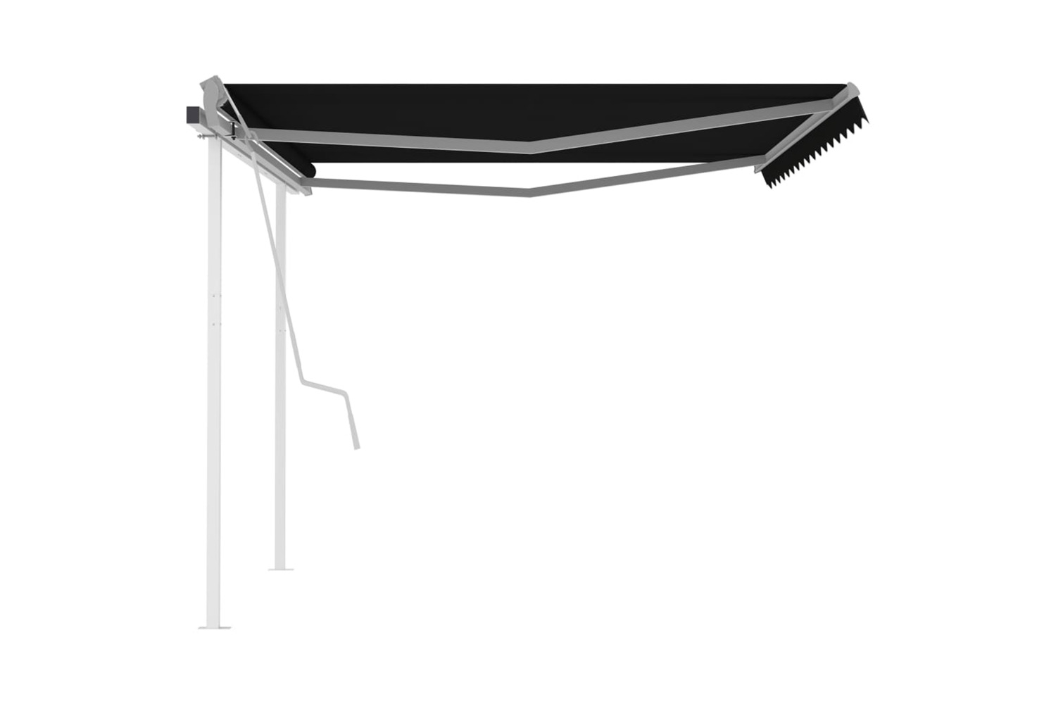 vidaXL 3070019 Manual Retractable Awning With Posts 4x3.5 M Anthracite