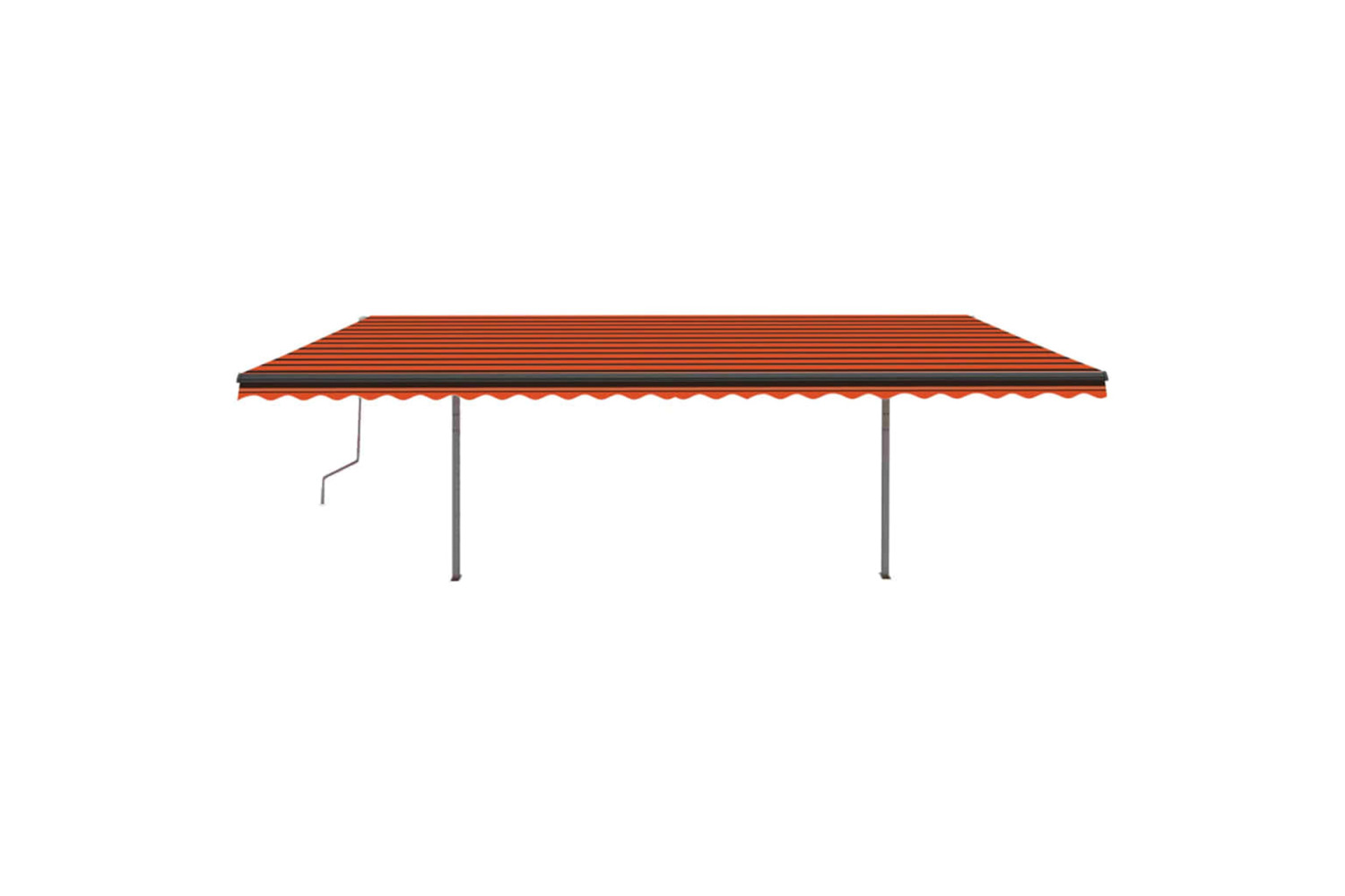 vidaXL 3070120 Manual Retractable Awning With Posts 3.5x2.5 M Orange And Brown
