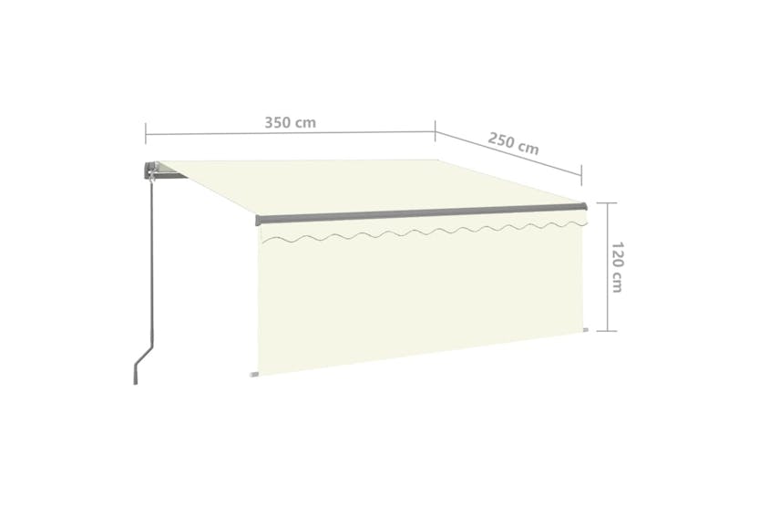 Vidaxl 3069402 Manual Retractable Awning With Blind&led 3.5x2.5m Cream