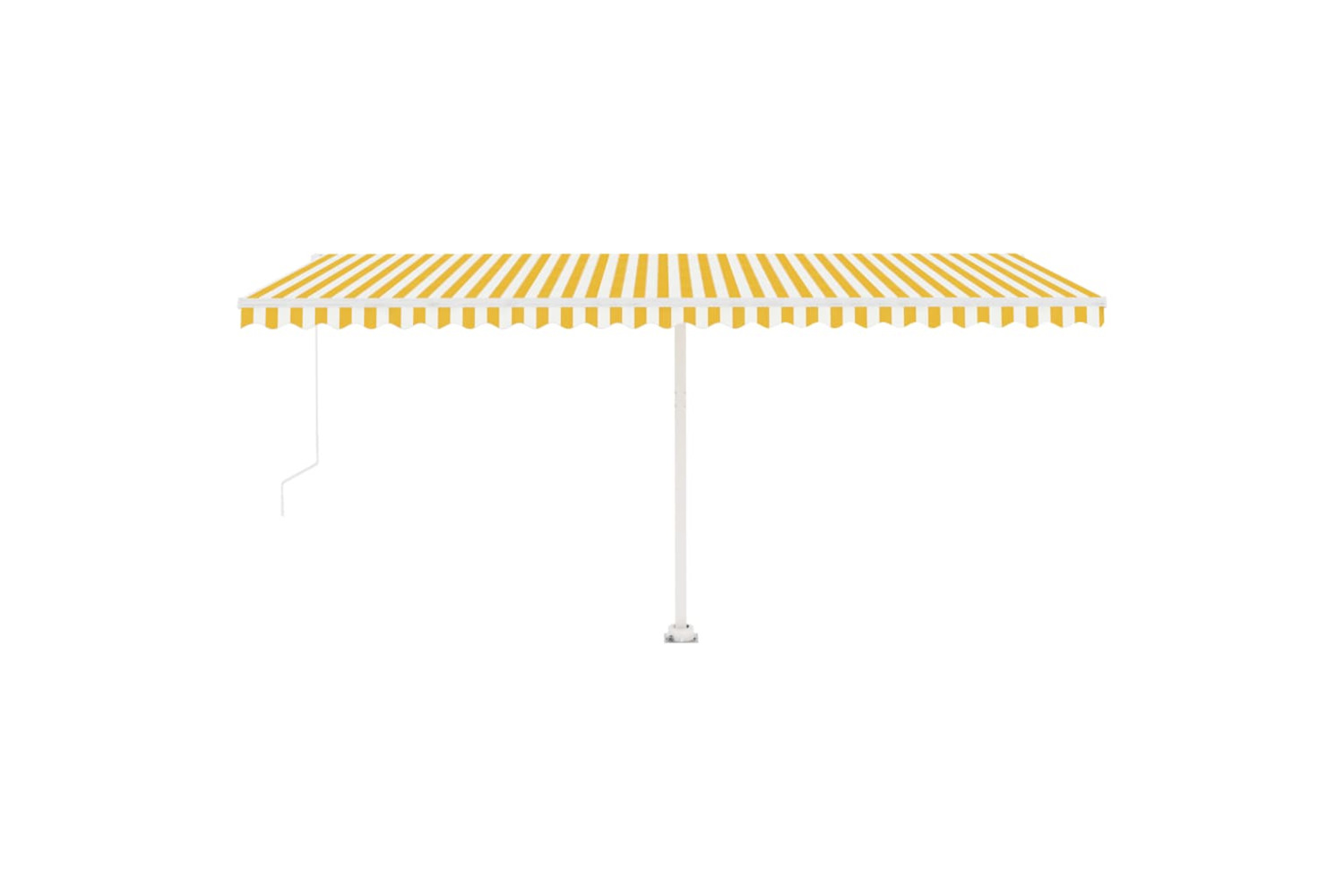 vidaXL 3069658 Freestanding Manual Retractable Awning 500x350cm Yellow/white