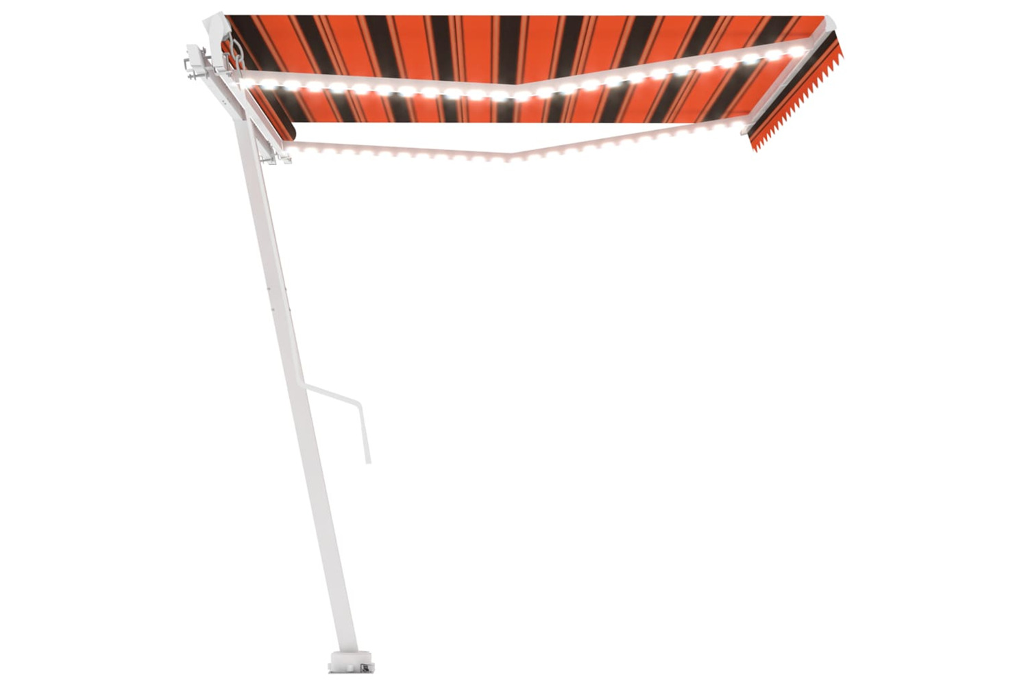 vidaXL 3069625 Manual Retractable Awning With Led 400x350cm Orange And Brown
