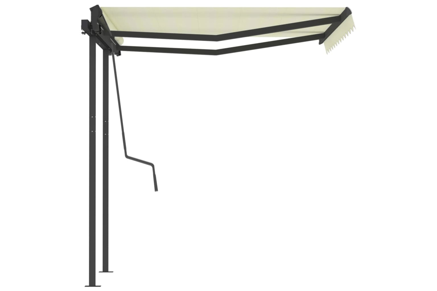 vidaXL 3070117 Manual Retractable Awning With Posts 3.5x2.5 M Cream