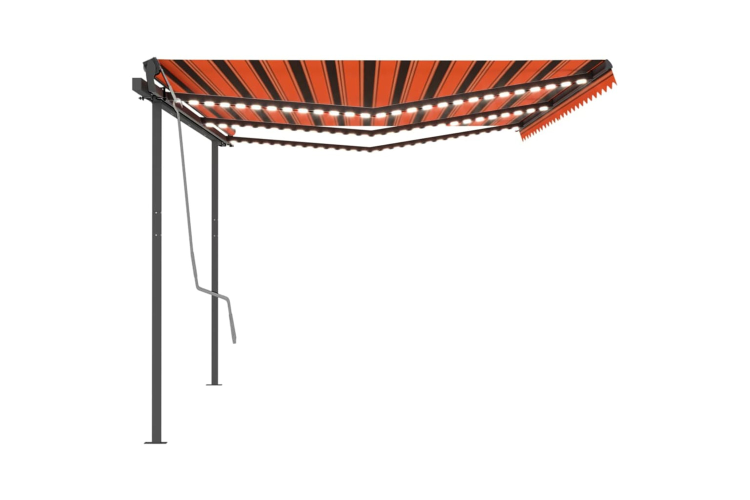vidaXL 3070205 Manual Retractable Awning With Led 6x3 M Orange And Brown