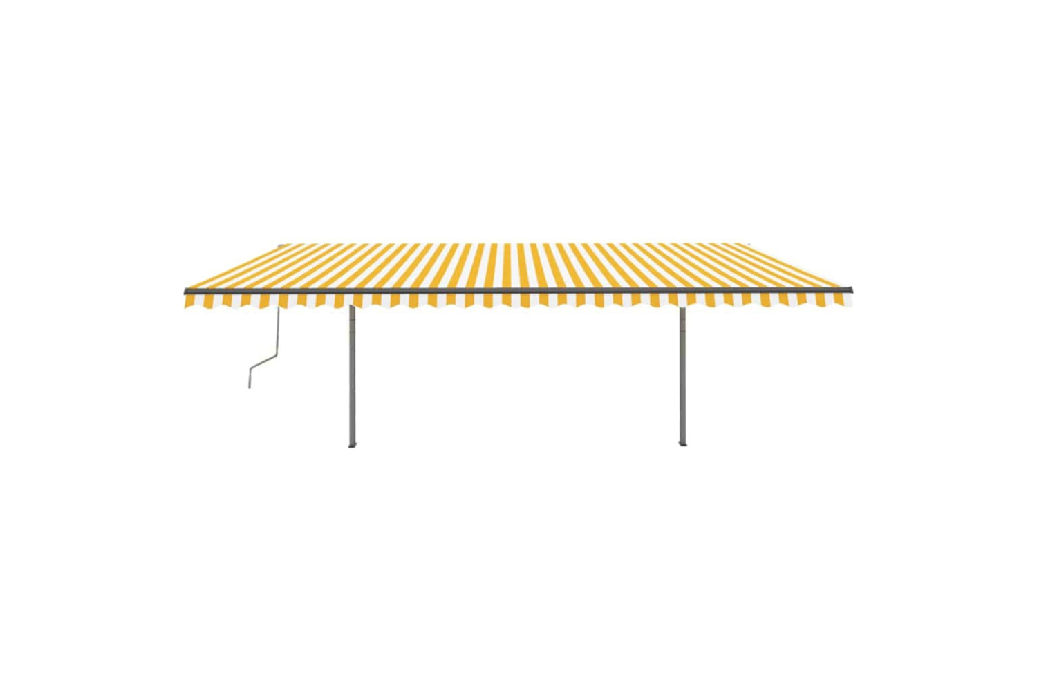 vidaXL 3070118 Manual Retractable Awning With Posts 3.5x2.5 M Yellow & White