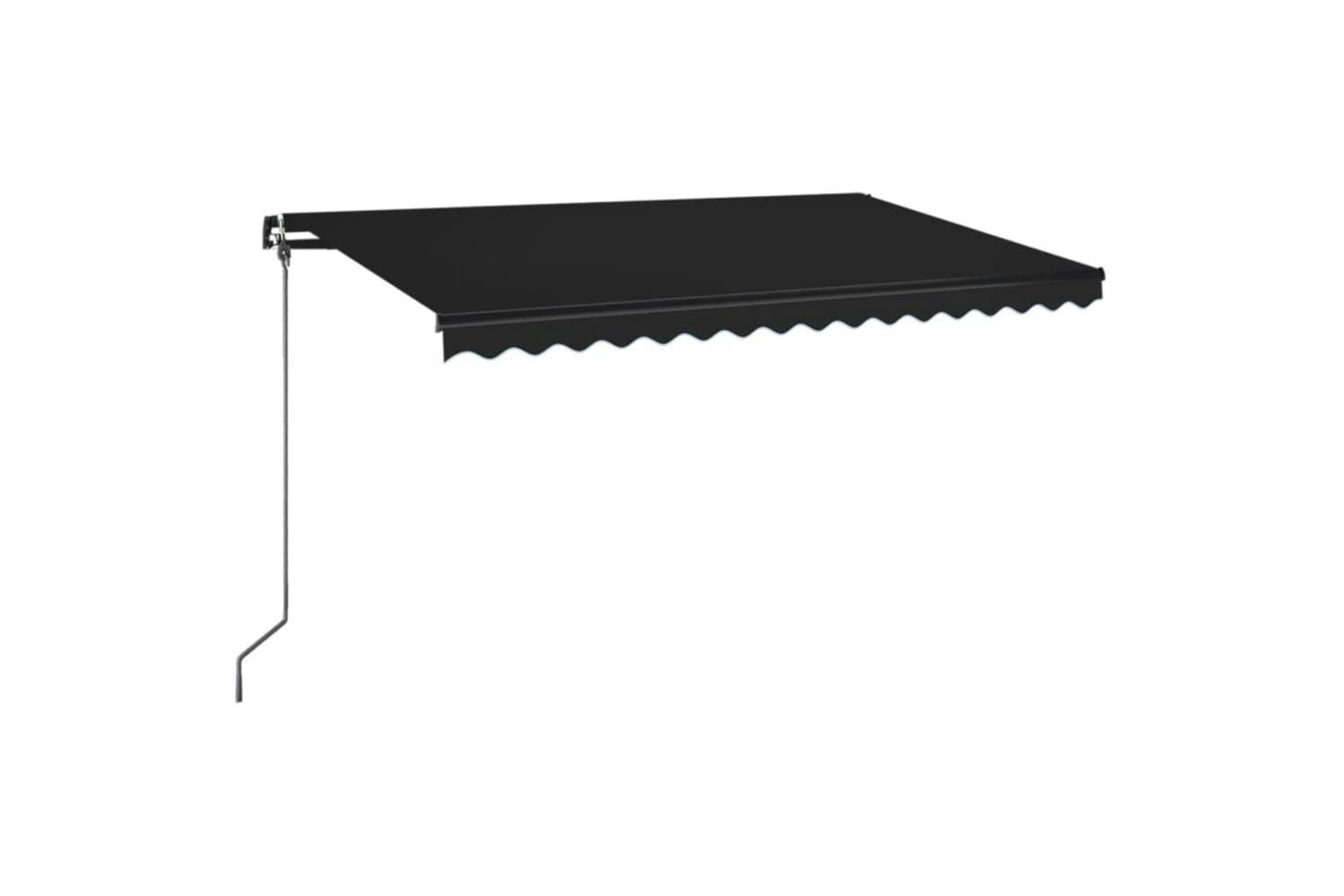 Vidaxl 3069184 Manual Retractable Awning With Led 400x350 Cm Anthracite