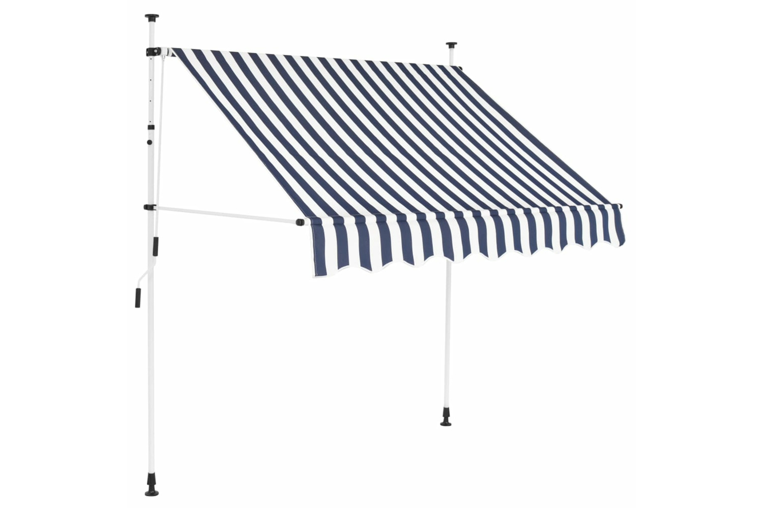 vidaXL 43220 Manual Retractable Awning 200cm Blue And White Stripes