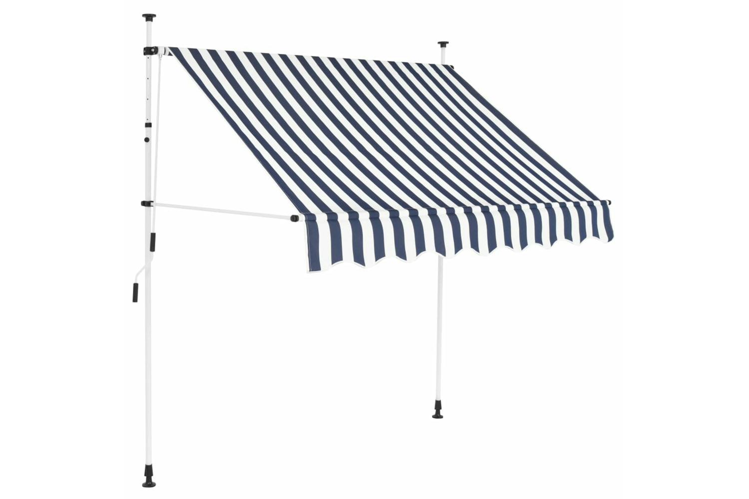 Vidaxl 43220 Manual Retractable Awning 200 Cm Blue And White Stripes