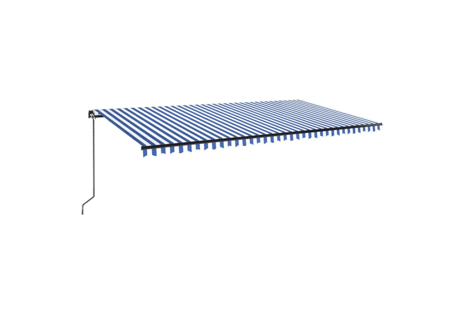 vidaXL 3069161 Manual Retractable Awning With Led 600x300cm Blue And White