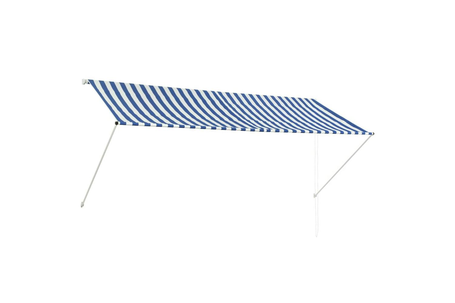 Vidaxl 143749 Retractable Awning 300x150 Cm Blue And White