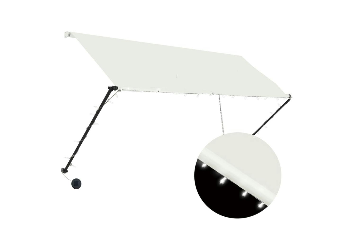 Vidaxl 145924 Retractable Awning With Led 250x150 Cm Cream
