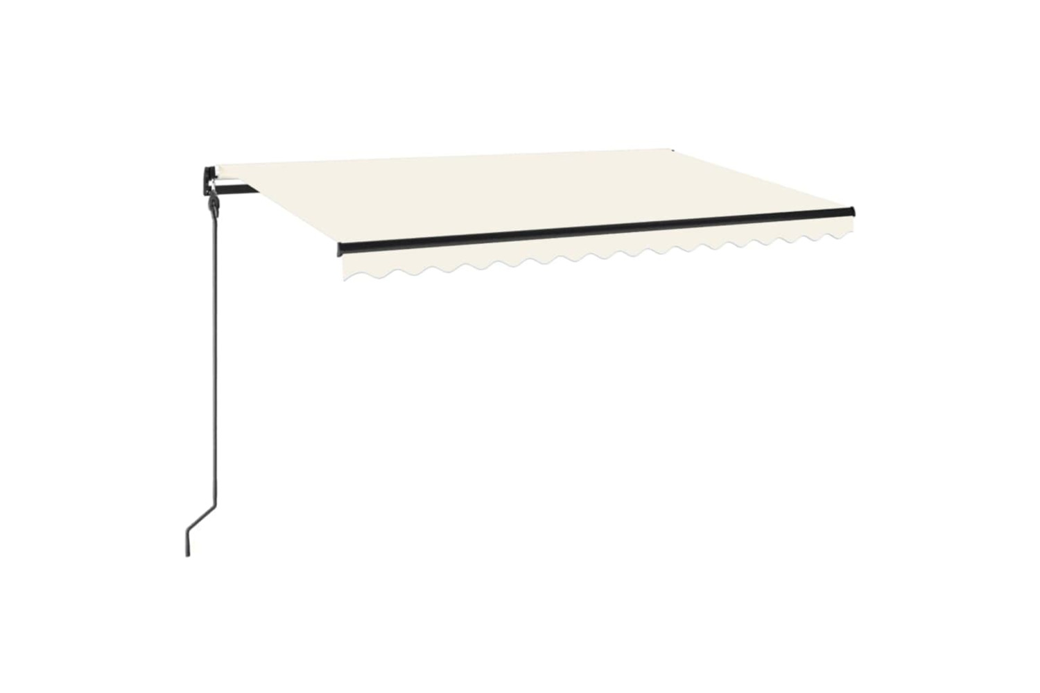 Vidaxl Manual Retractable Awning With Led 450x300 Cm Cream