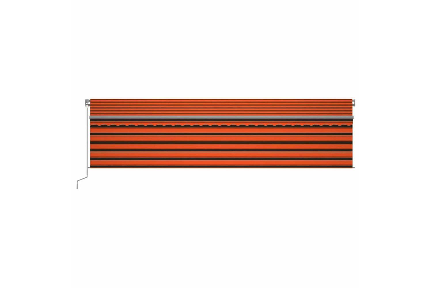 Vidaxl 3069485 Manual Retractable Awning With Blind&led 6x3m Orange&brown